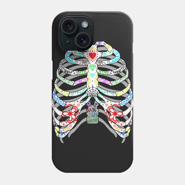 Day of the Dead Ribcage Phone Case by AngoldArts