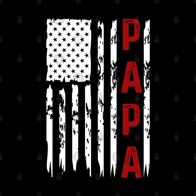 Proud Papa Flag Funny Fathers Day 2024 From Grandchildren by Peter smith