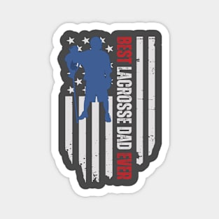 Best Lacrosse dad ever Funny American Flag Lacrosse Player Fathers Day Birthday Gift Magnet