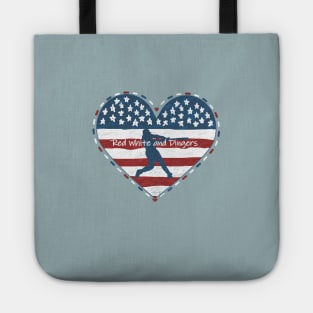 Primitive Baseball Mom Red White and Dingers Country Heart Tote