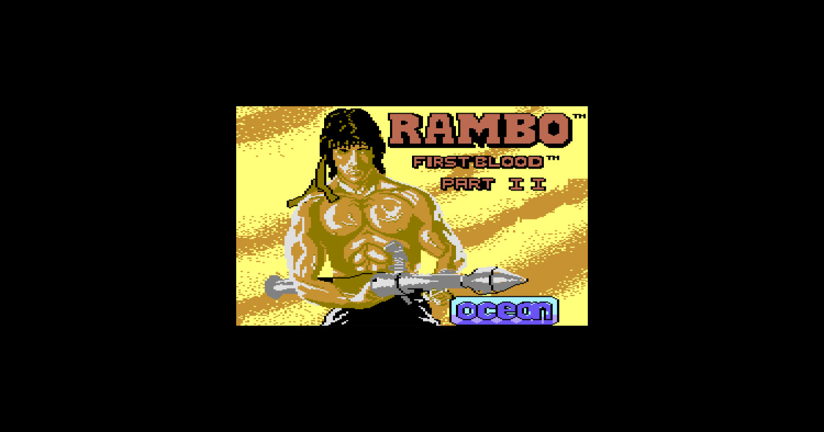 Rambo Commodore 64 Title Screen - Rambo - Sticker | TeePublic