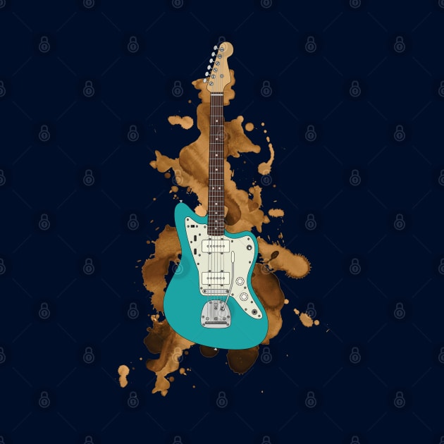 Offset Style Electric Guitar Teal Color by nightsworthy