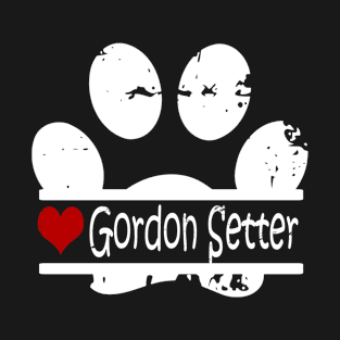 Gordon Setter dog paw print T-Shirt