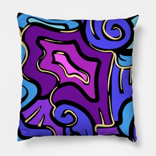 Blueberry And Gold Pattern Pillow