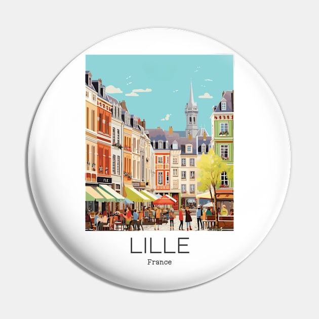 A Vintage Travel Illustration of Lille - France Pin by goodoldvintage