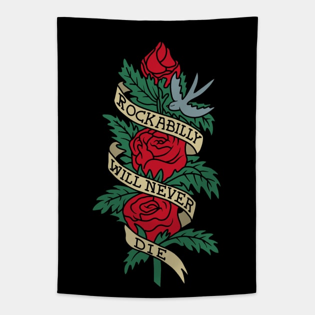 Rockabilly will never die Tapestry by valentinahramov