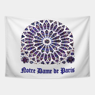 Notre Dame de Paris Cathedral.  Stained Glass Rose Window Tapestry