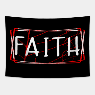 Faith Red White Black Tapestry