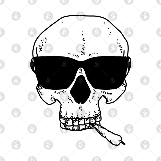 Skeleton Head With A Joint (Large Version) by DaFkApparel