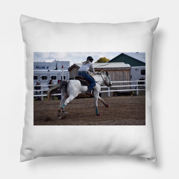 Barrel racing Pillow by theartsyeq