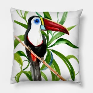 Toucan In the Jungle, White-Throated Toucan Pillow