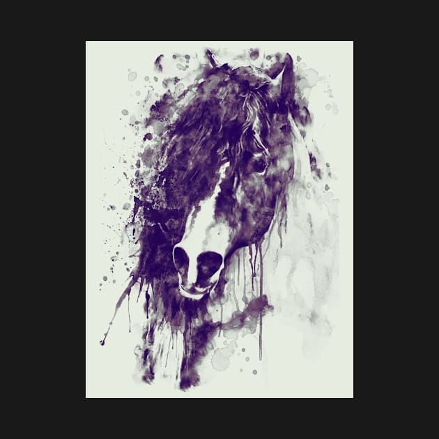 Abstract Horse Head Purple Tones by Marian Voicu