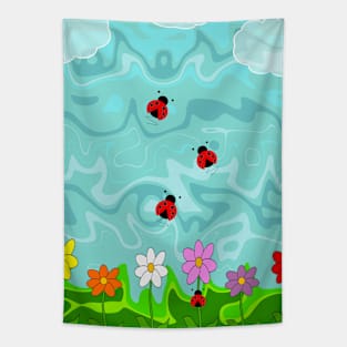 A Cloudy Summer Day For Ladybugs Tapestry
