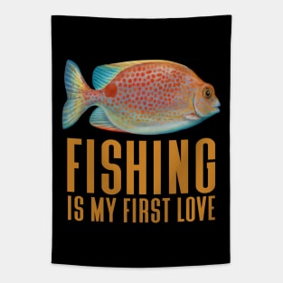 Fishing Is My First Love - Funny Fishing Tapestry