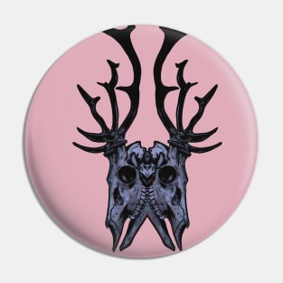 Stag Symmetry Skulls Pin