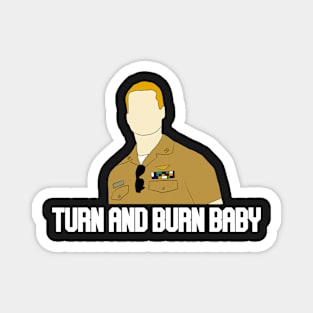 turn and burn baby hangman dark unifrom white Magnet