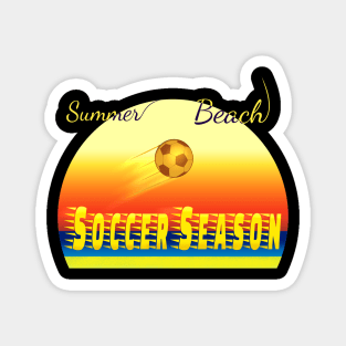 Summer beach soccer season design Magnet