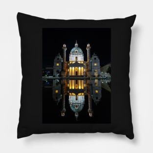 Karlskirche at night Pillow