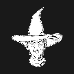 Face of Witch Without Color Background Black T-Shirt