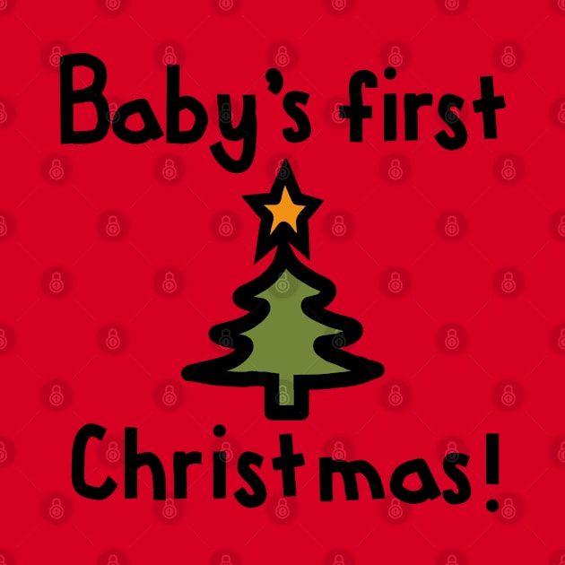 Babys First Christmas with Tree by ellenhenryart