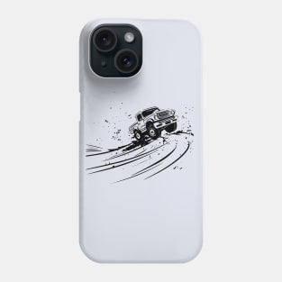 Vintage Black and White Pickup Truck T-Shirt Phone Case