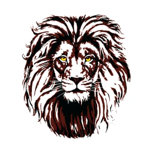 Colorful Lion - Lion Head Burgundy T-Shirt