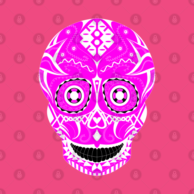 pink skull in candy tattoo ecopop by jorge_lebeau