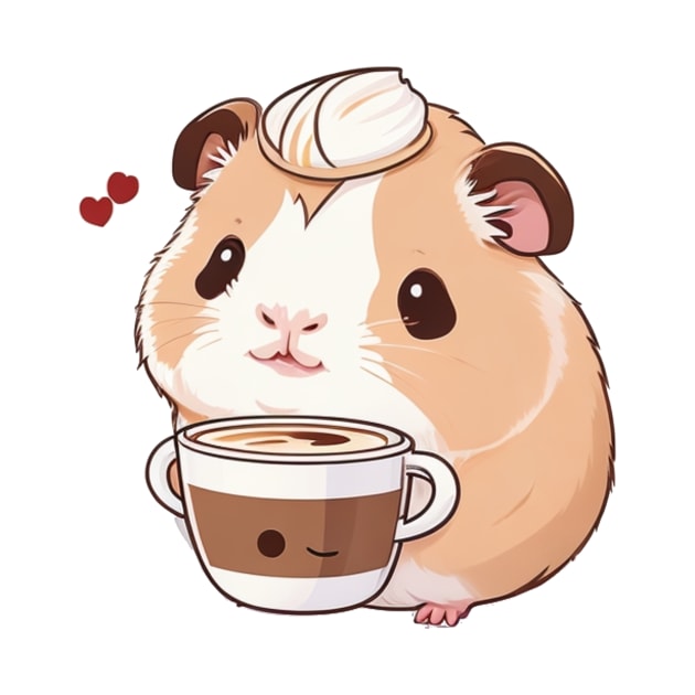 Cute guinea pig with coffee by Majkel&Majkel