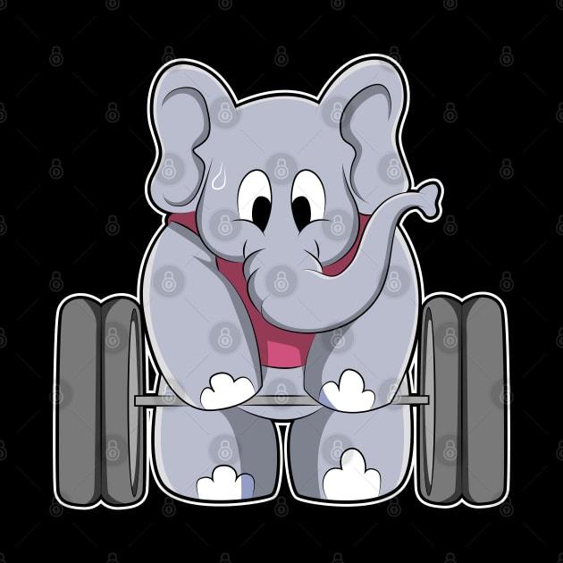 Elephant at Bodybuilding with Barbell by Markus Schnabel