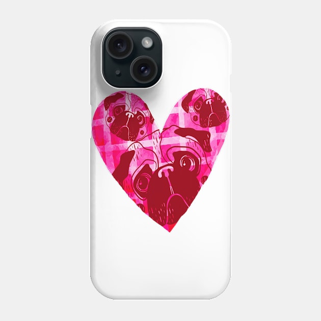 Heart Of A Pug Phone Case by Sunil Belidon