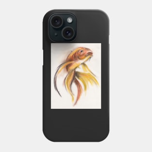 Goldie -  Chalk pastel drawing of a goldfish Phone Case