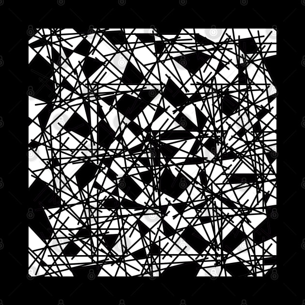 Black and White 80s Memphis Shards Abstract Postmodern Pattern by BillingtonPix