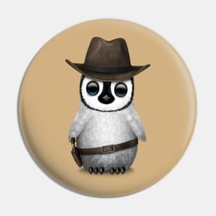 Cute Baby Penguin Wearing Cowboy Hat Pin