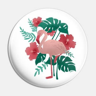 Flamingo: Pink and Green Pin