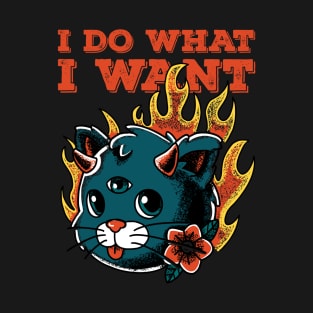 I Do What I Want Goth Pastel Cat T-Shirt