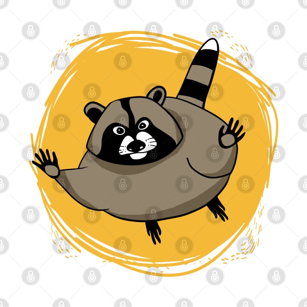 Unique design funny raccoon by kdegtiareva