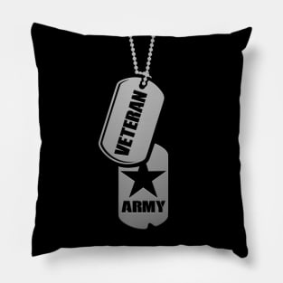 Military Veteran AV Dog Tags Pillow