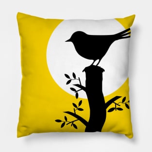 Yellow Sun Bird Pillow