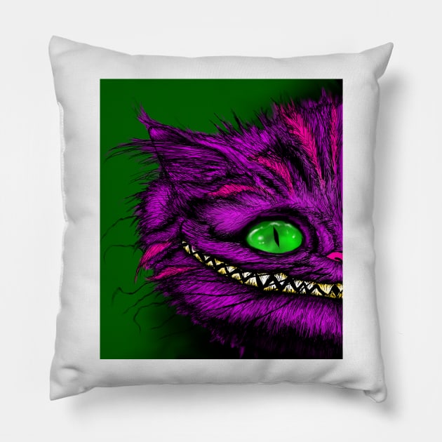 WERE ALL MAD HERE Pillow by Twisted Shaman