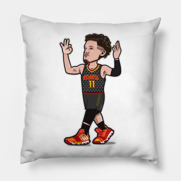 Trae Young Cartoon Style Pillow by ray1007