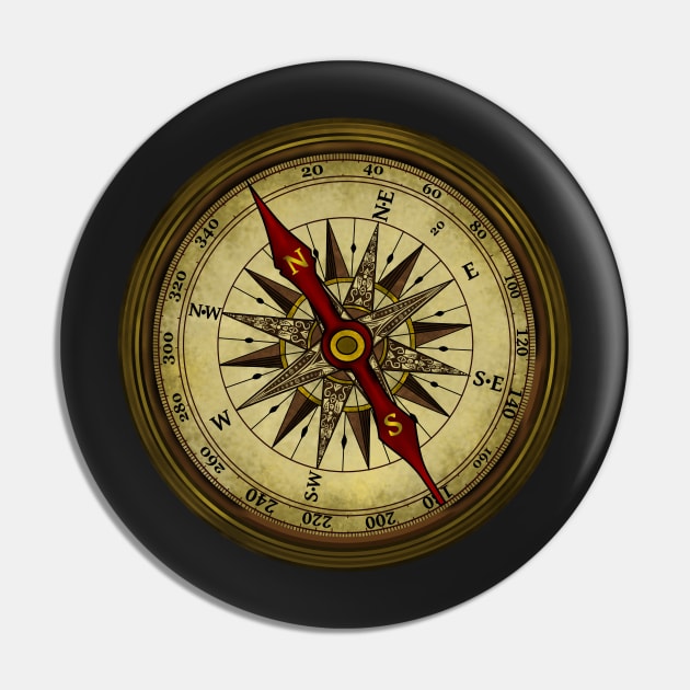 Compass Pin by ChePanArt