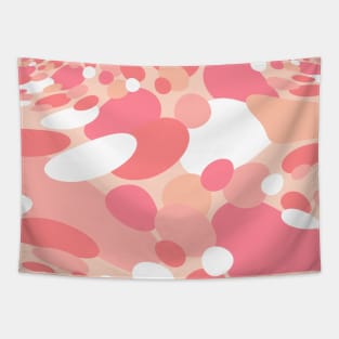 60's Retro Groovy Dots in Blush Pink and White - Abstract Tapestry