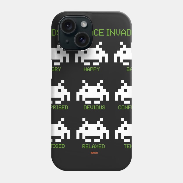 Moods of space invaders Phone Case by eltronco