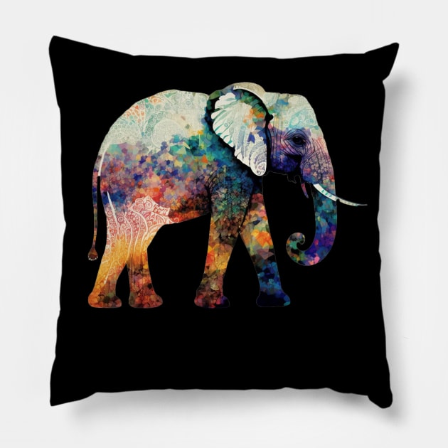 Psychedelephant Pillow by apsi