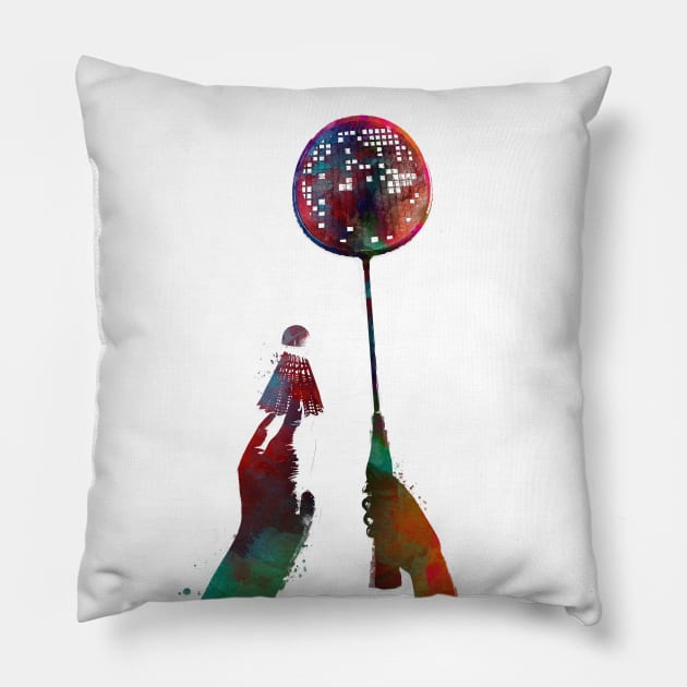 Badminton sport art #badminton Pillow by JBJart