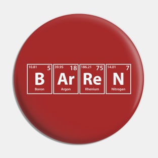 Barren (B-Ar-Re-N) Periodic Elements Spelling Pin