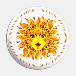 Smiling sun Goddess Pin