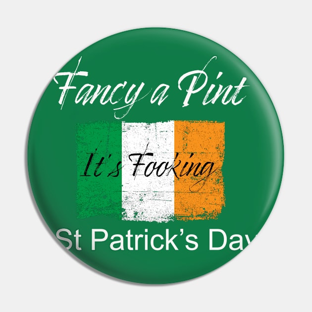 St Patricks Day 'Fancy a Pint' Pin by Whites Designs