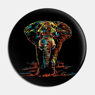 Abstract colourful elephant Pin