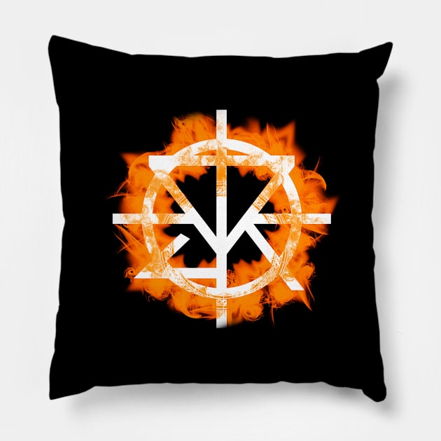 Seth Rollins Burning Logo Pillow by lightsdsgn